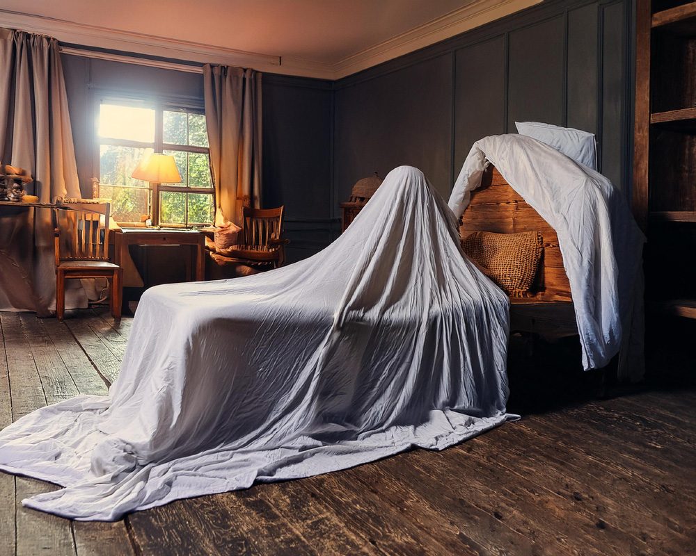 furniture covered with sheets due to probate process