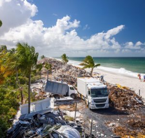 trucks on a beach