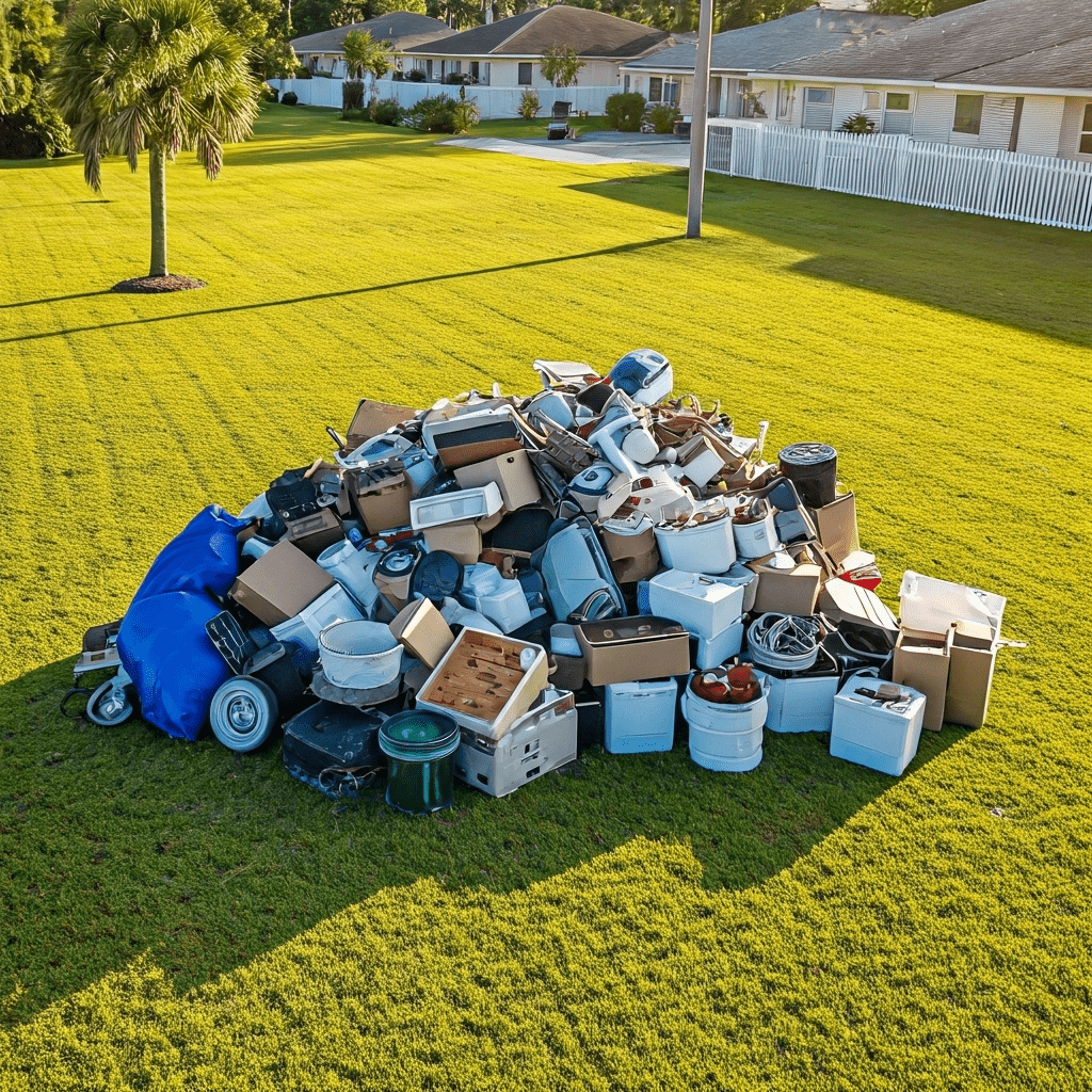 Household junk at curbside